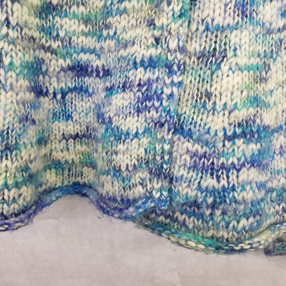 Anthropologie SLEEPING ON SNOW Cardigan Women's L Chunky Wool Blue Marled Button - Picture 10 of 15